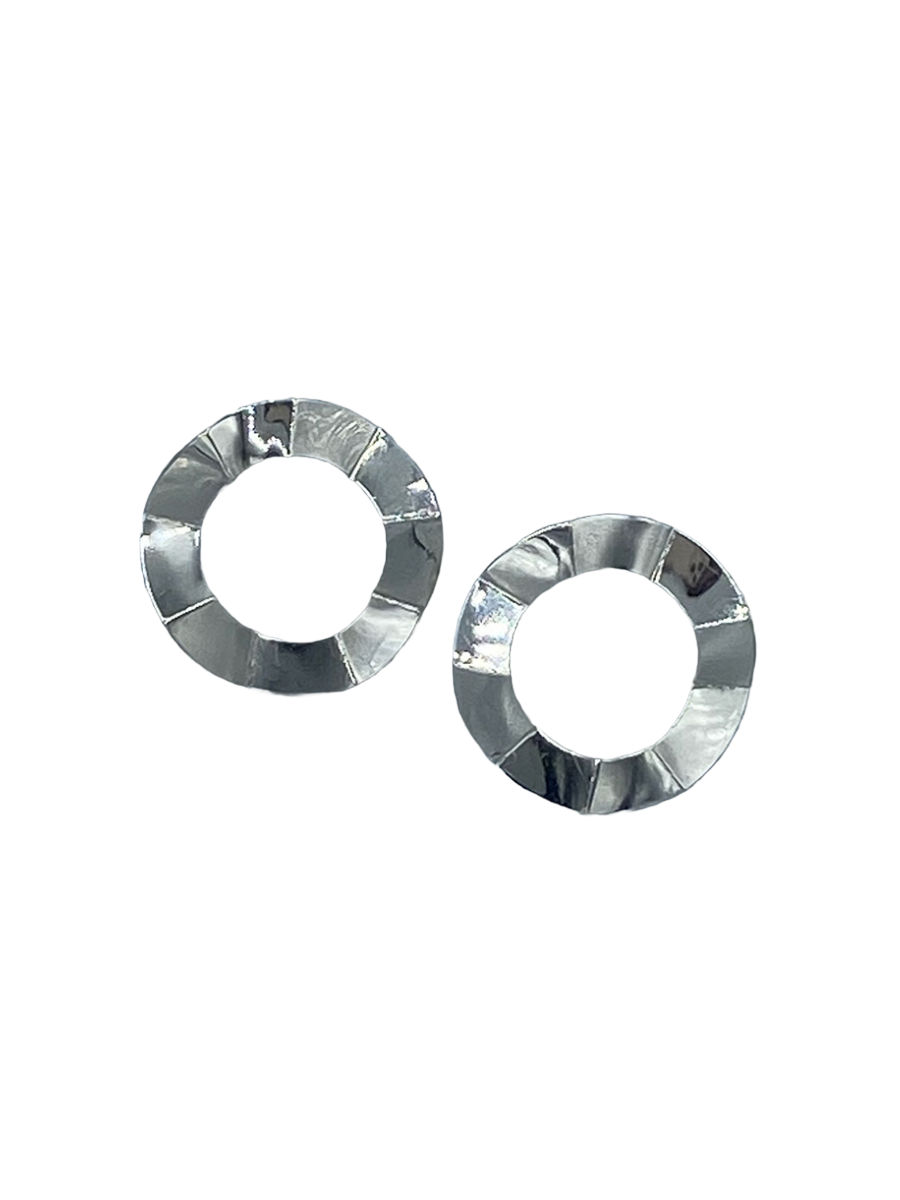 XL Crinkled Circle Studs