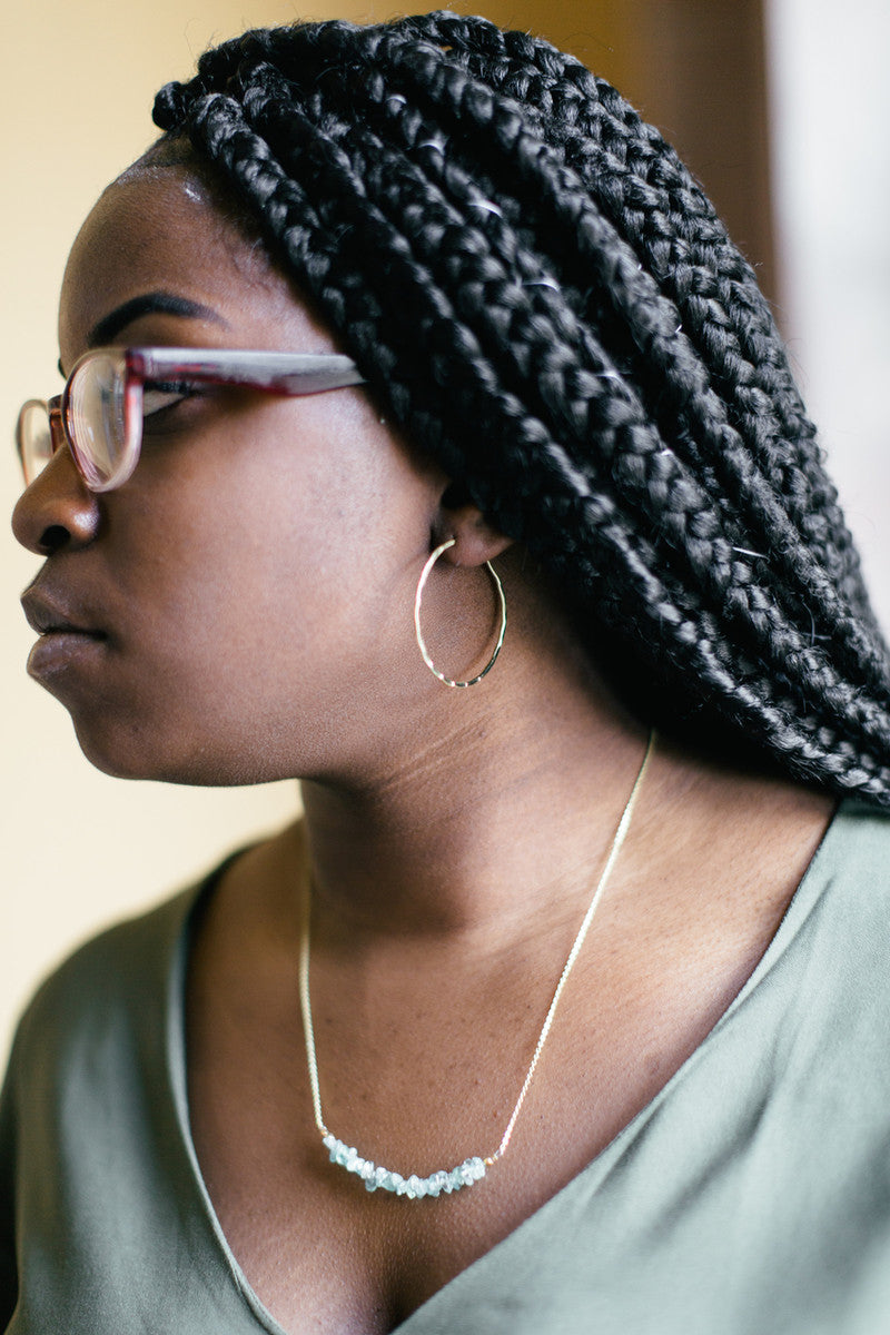 Textured hoop earrings in brass | Fair Anita