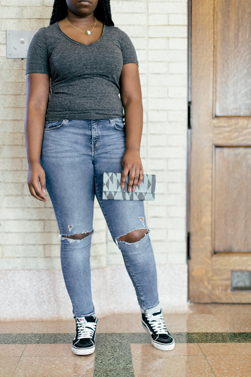 Blue patterned clutch wallet | Fair Anita