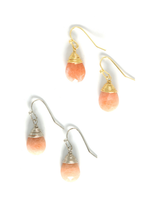 Pink Chalcedony Drop Earrings