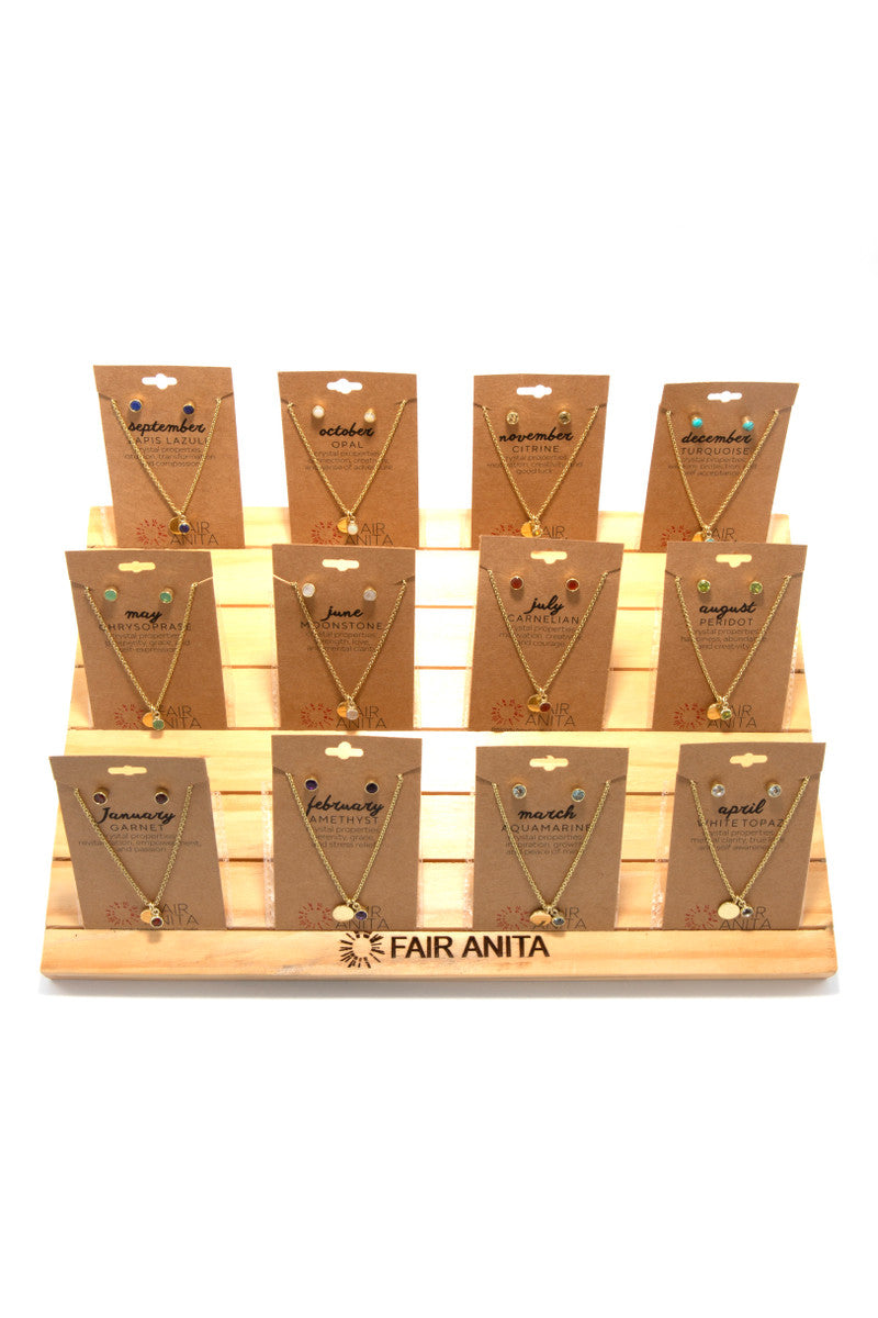 Full Collection: Birthstone Crystal Necklace and Earring Set