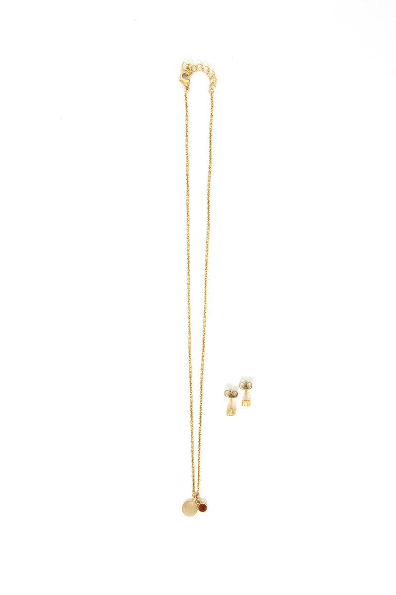 Full Collection: Birthstone Crystal Necklace and Earring Set