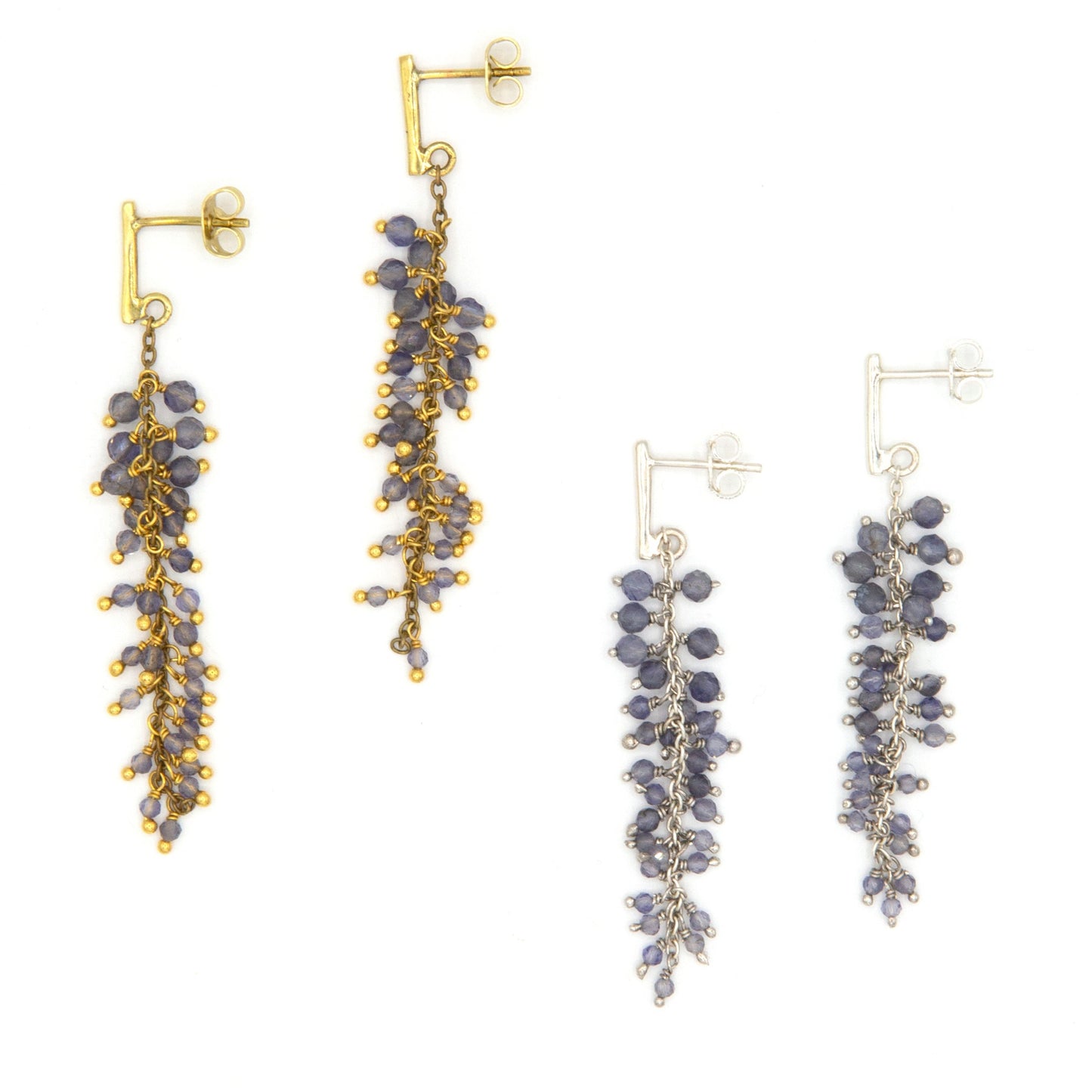 Iolite Cluster Earrings