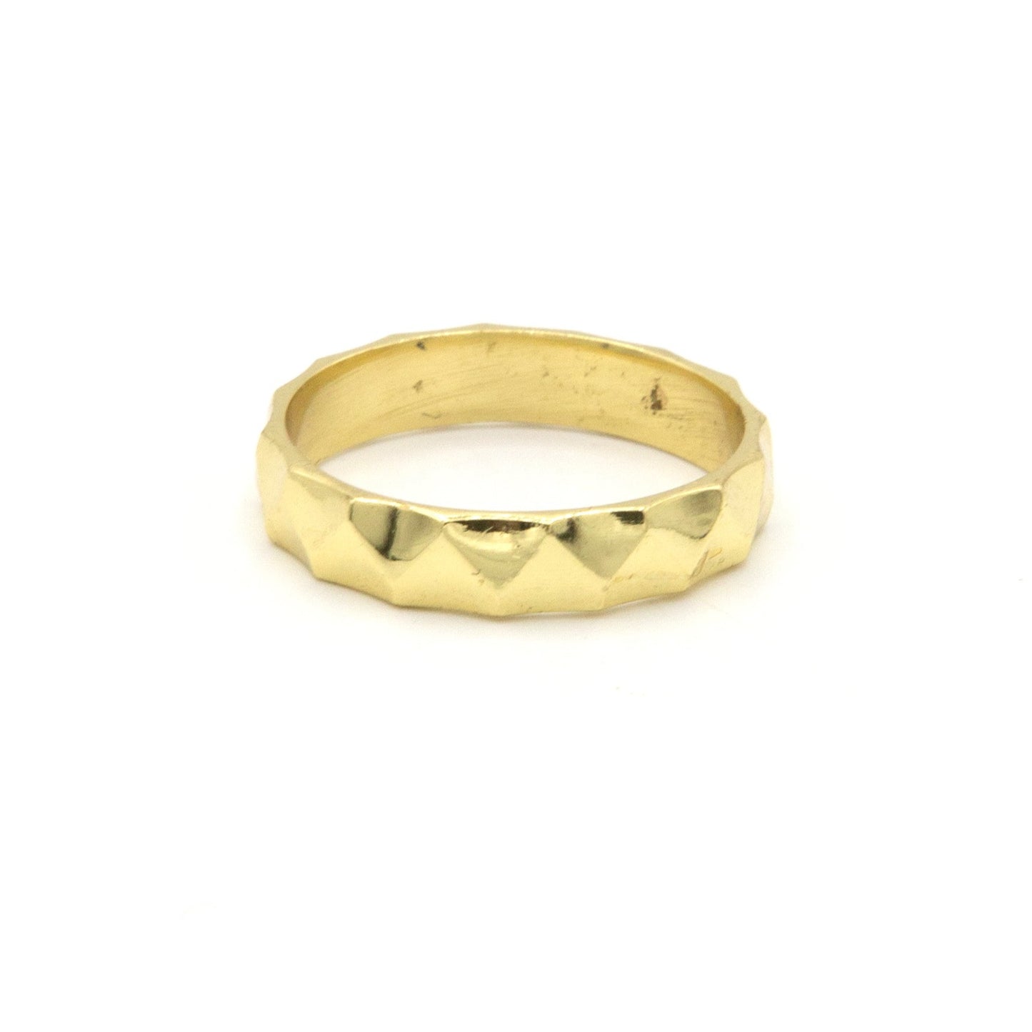 Hammered Band Brass Ring