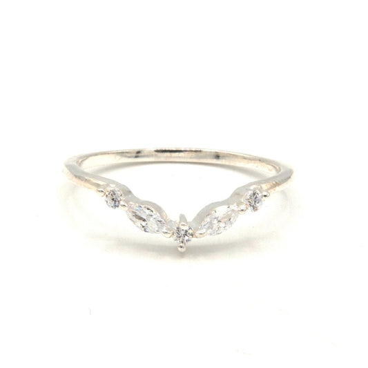 Frosting Crystal Sterling Silver Ring