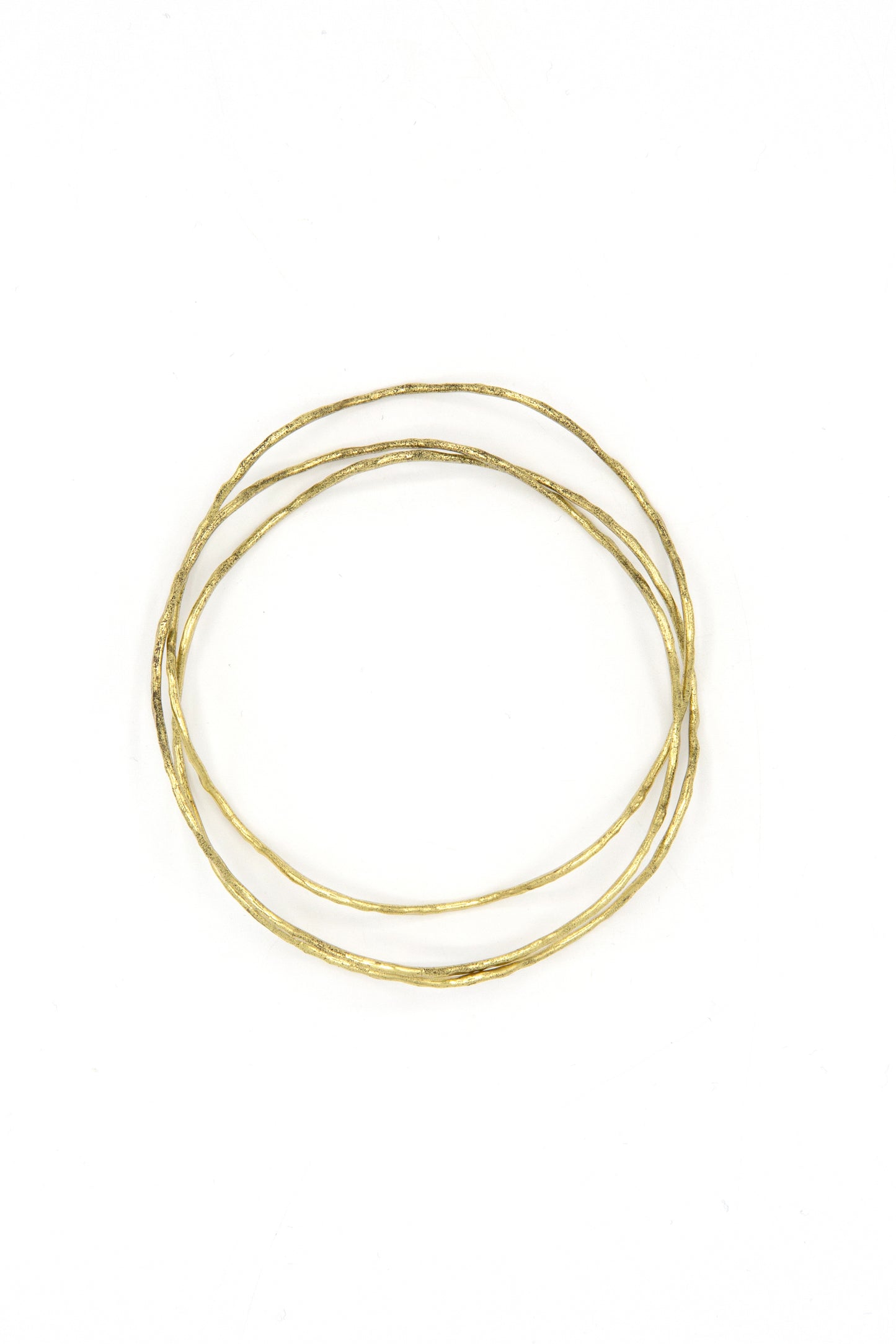 Tidalwave Hammered Brass Bangle Set
