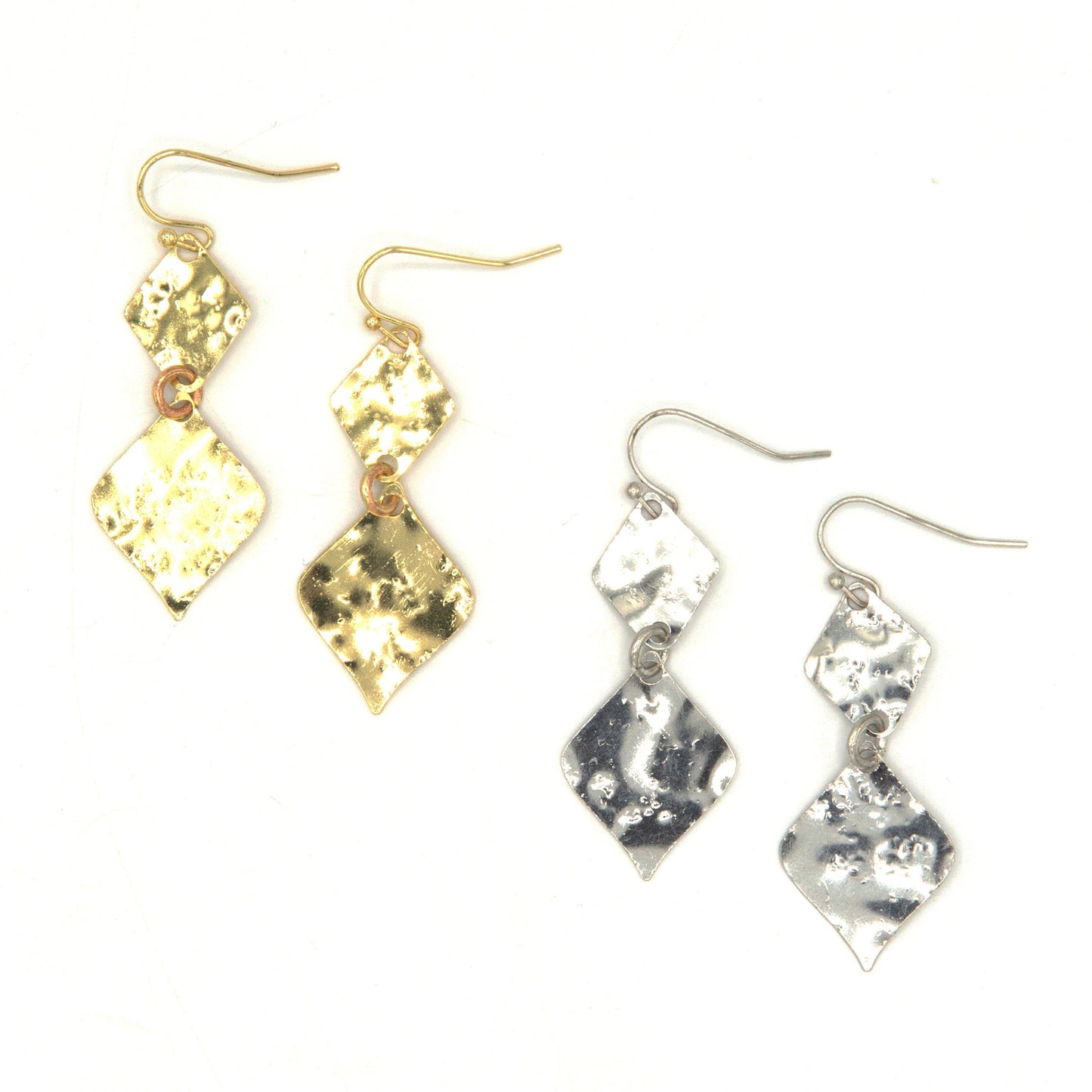 Hammered Rhombus Earrings