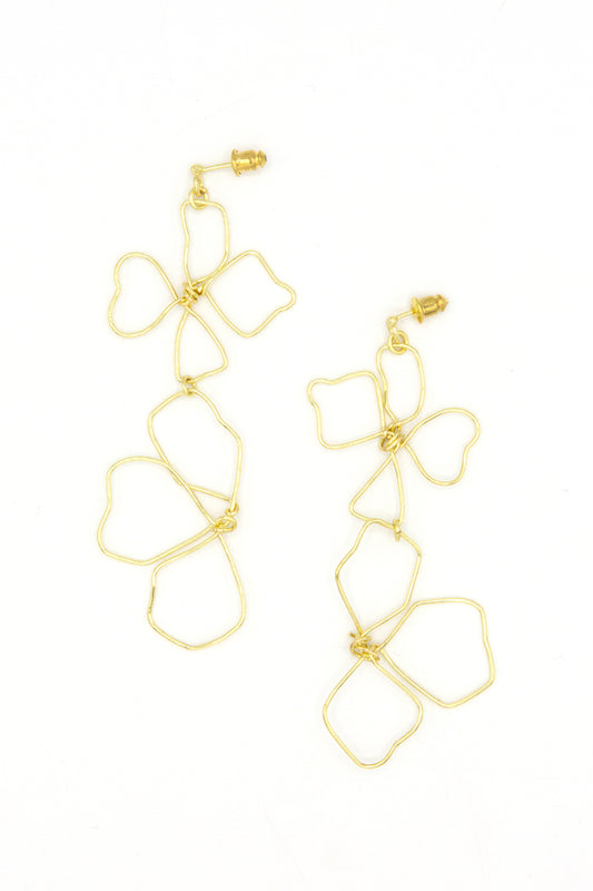 Continuous Line Art Earrings - Wildflower