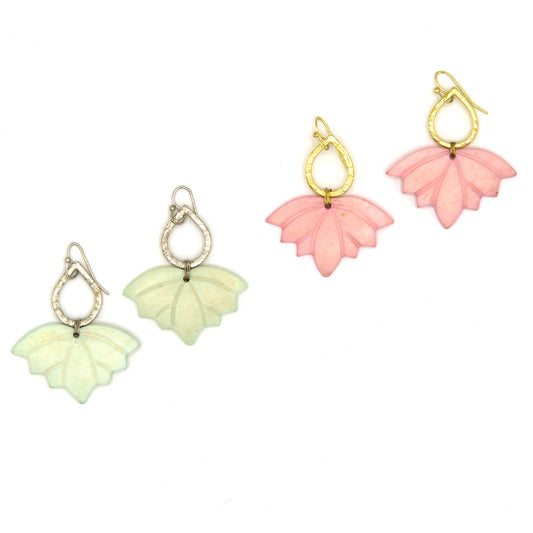 Lotus Drop Bone Earrings