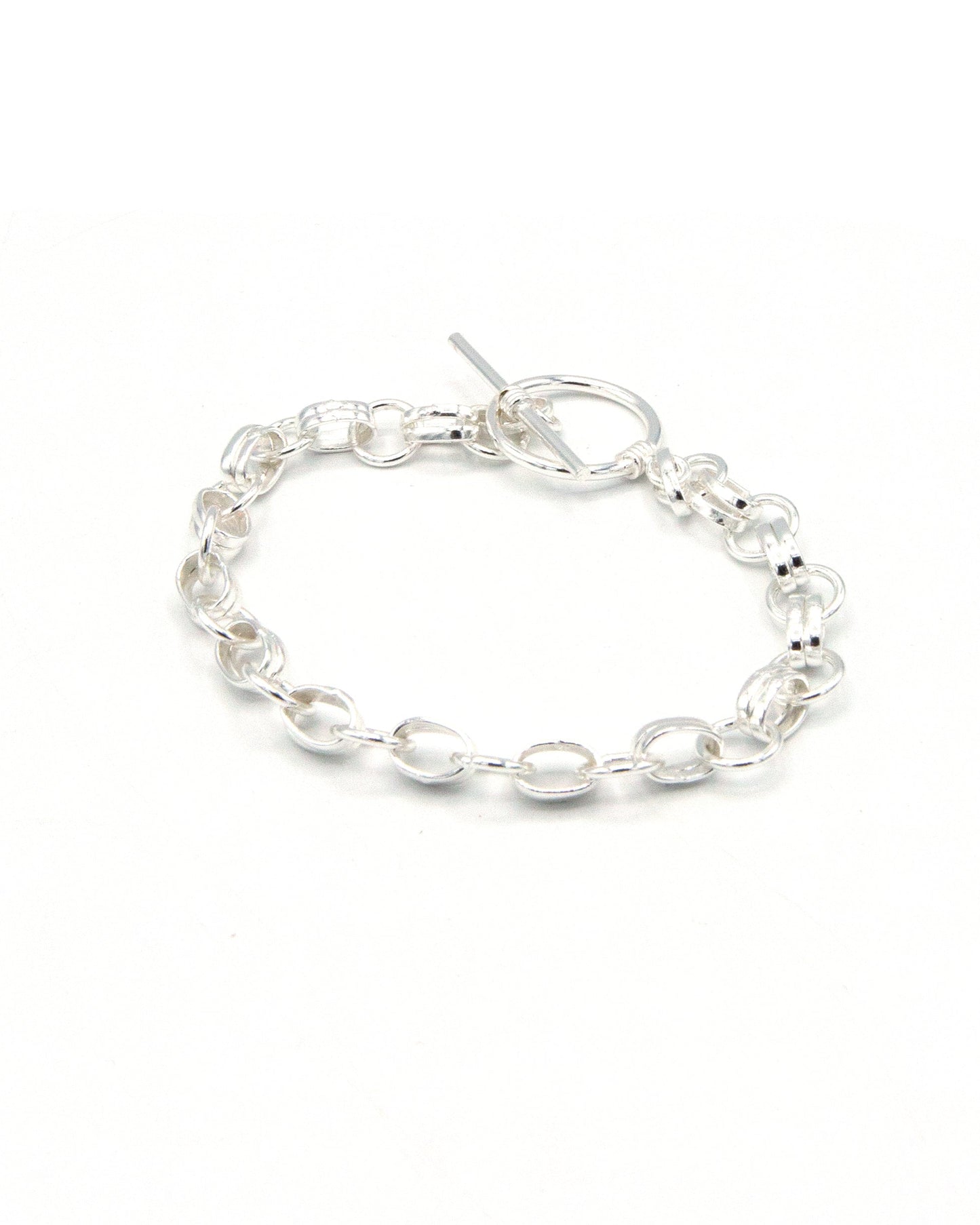 Interconnected Silver Toggle Bracelet