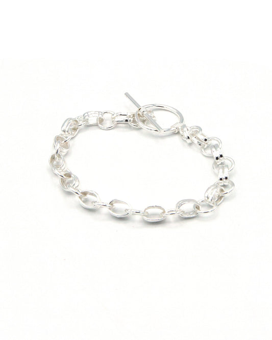 Interconnected Silver Toggle Bracelet