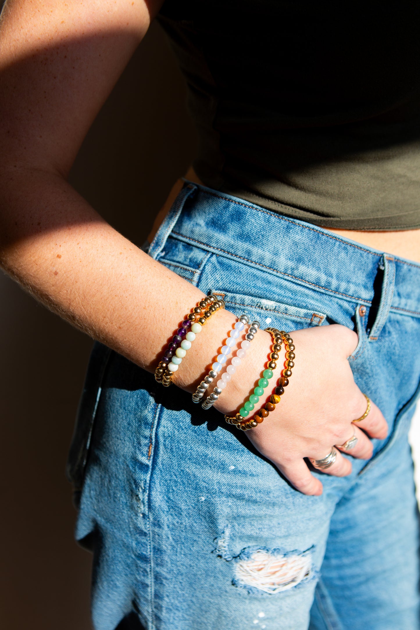 Stone Elastic Bracelet