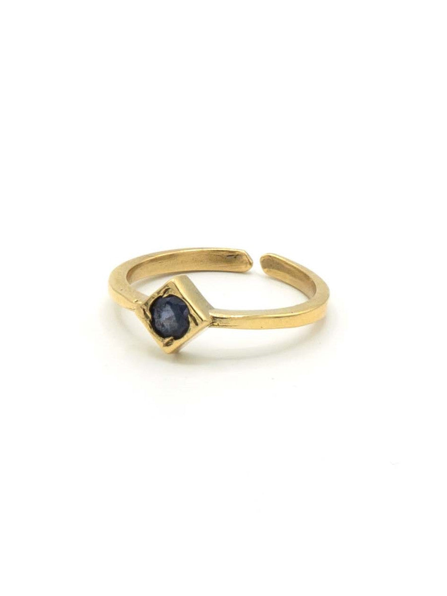 adjustable dainty purple stone brass ring_Fair Anita