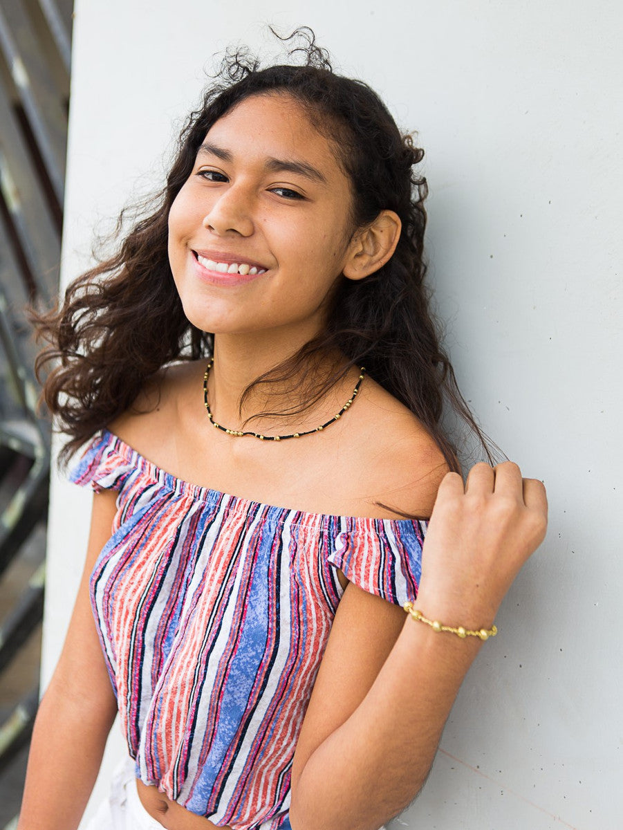 Artillery black and gold choker necklace | Fair Anita