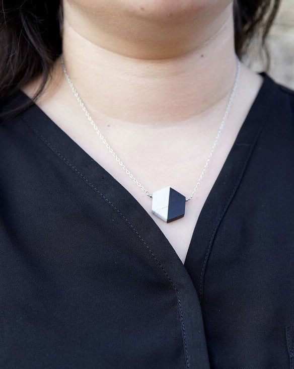 Balanced Geometry Necklace - Black