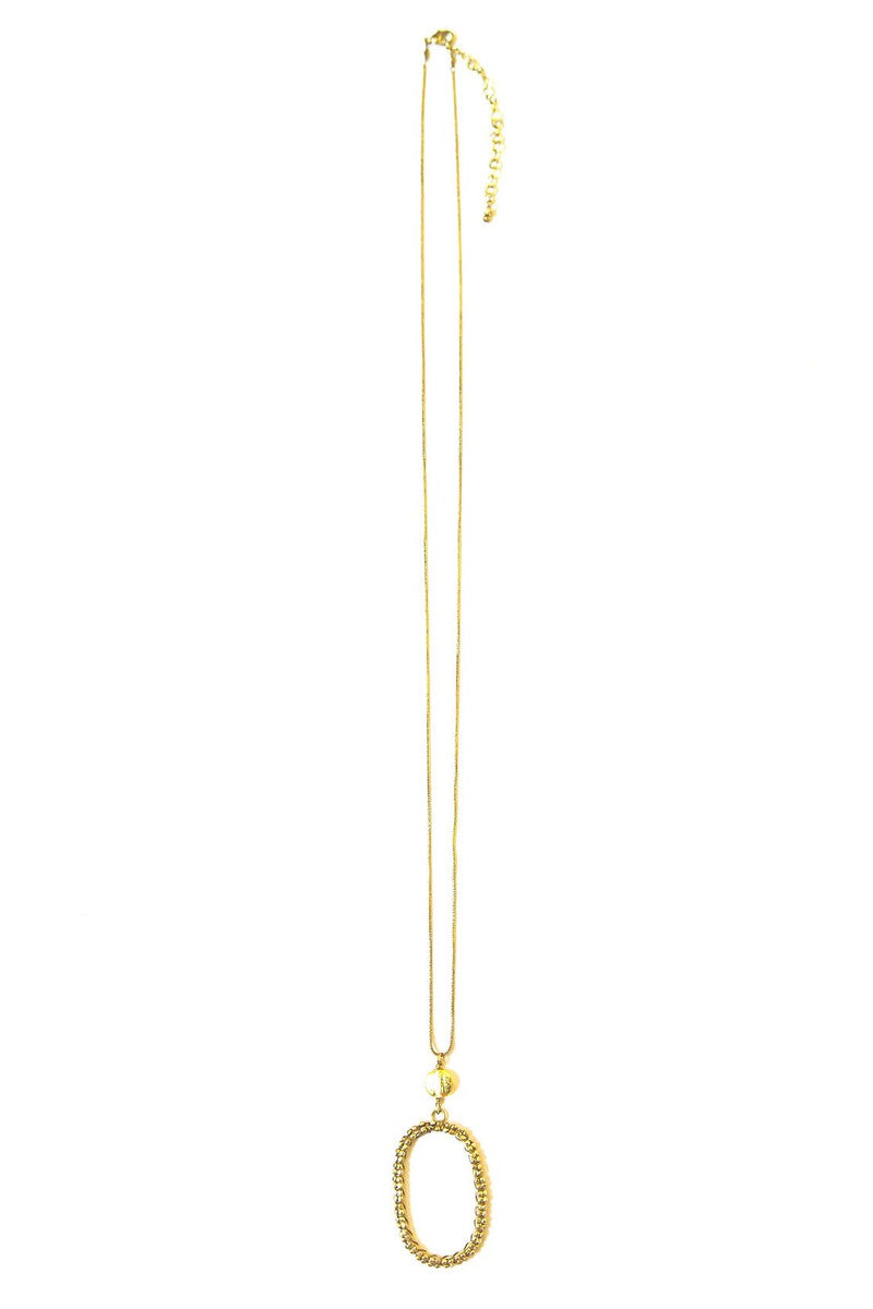 beaded oval pendant necklace | Fair Anita