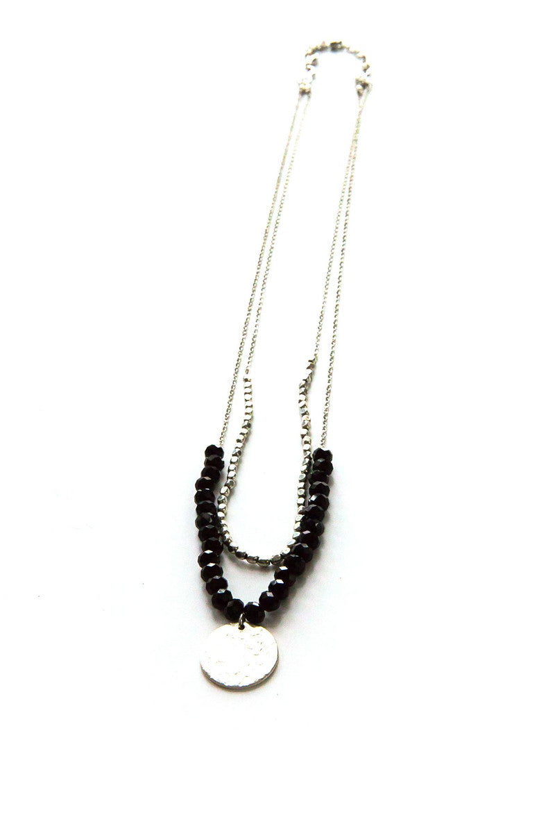 Black Beaded dainty Convertible Necklace | Fair Anita