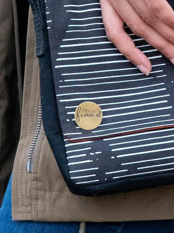 Brass feminist pin ethically made | Fair Anita