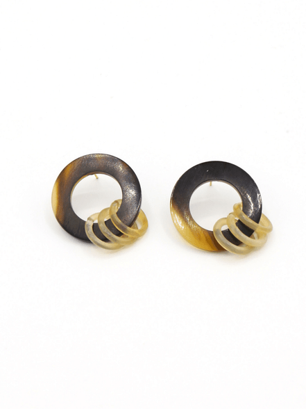 Round Horn Stud Earrings