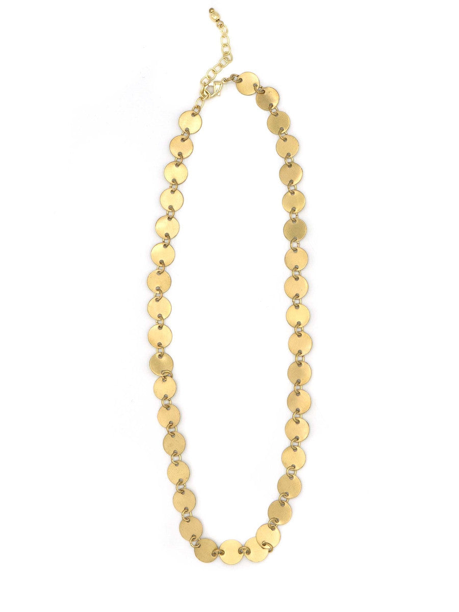 disc chain short necklace_Fair Anita