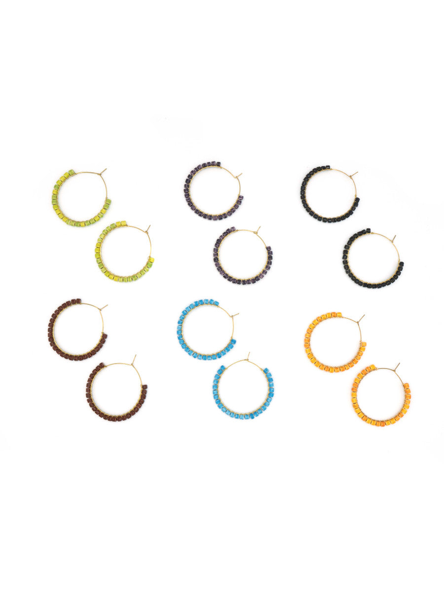 Limited Edition Iris Ceramic Hoop Earrings
