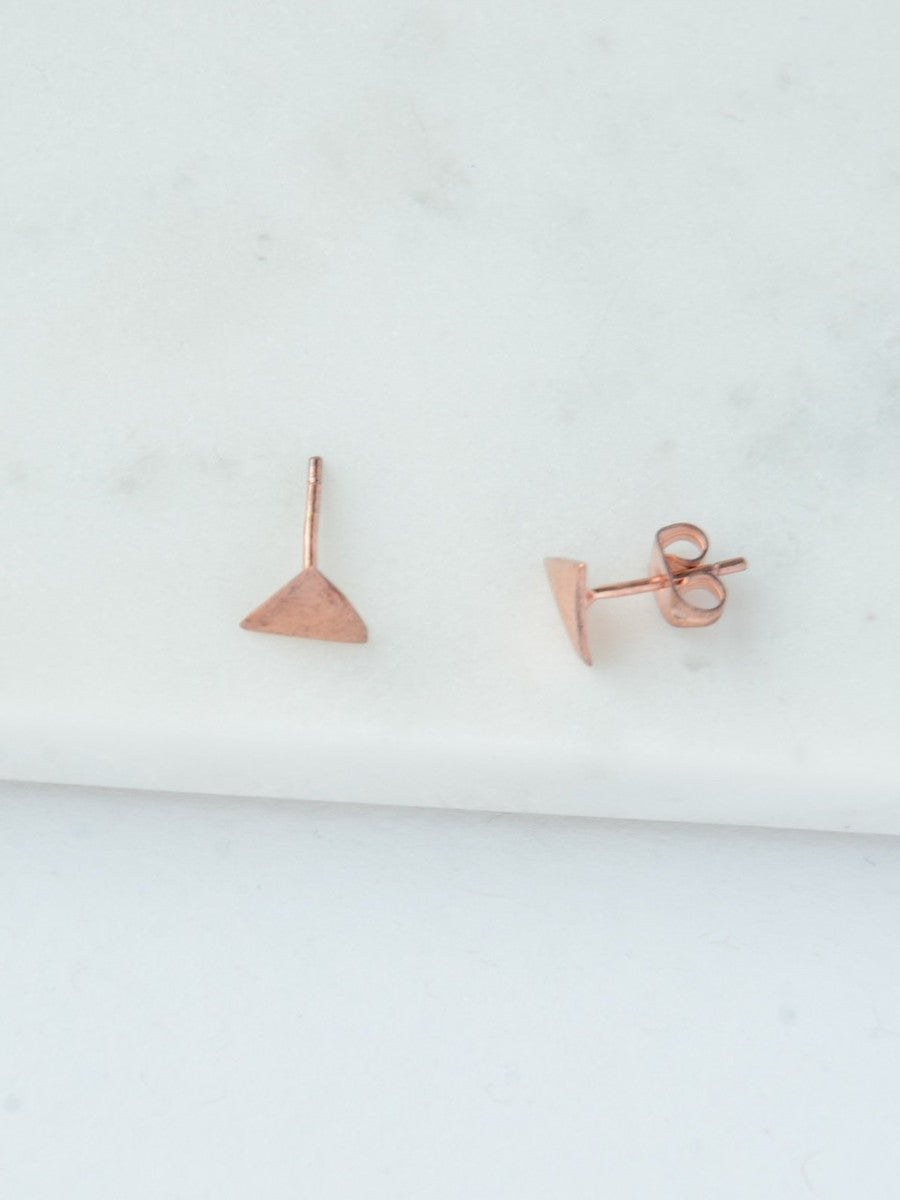 Rose Gold Triangle Studs