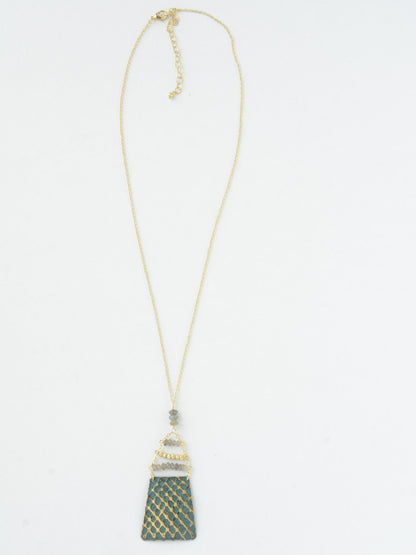 Blue painted brass fair trade necklace | Fair Anita