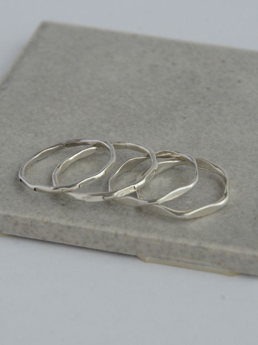 Thin sterling silver stacking rings | Fair Anita