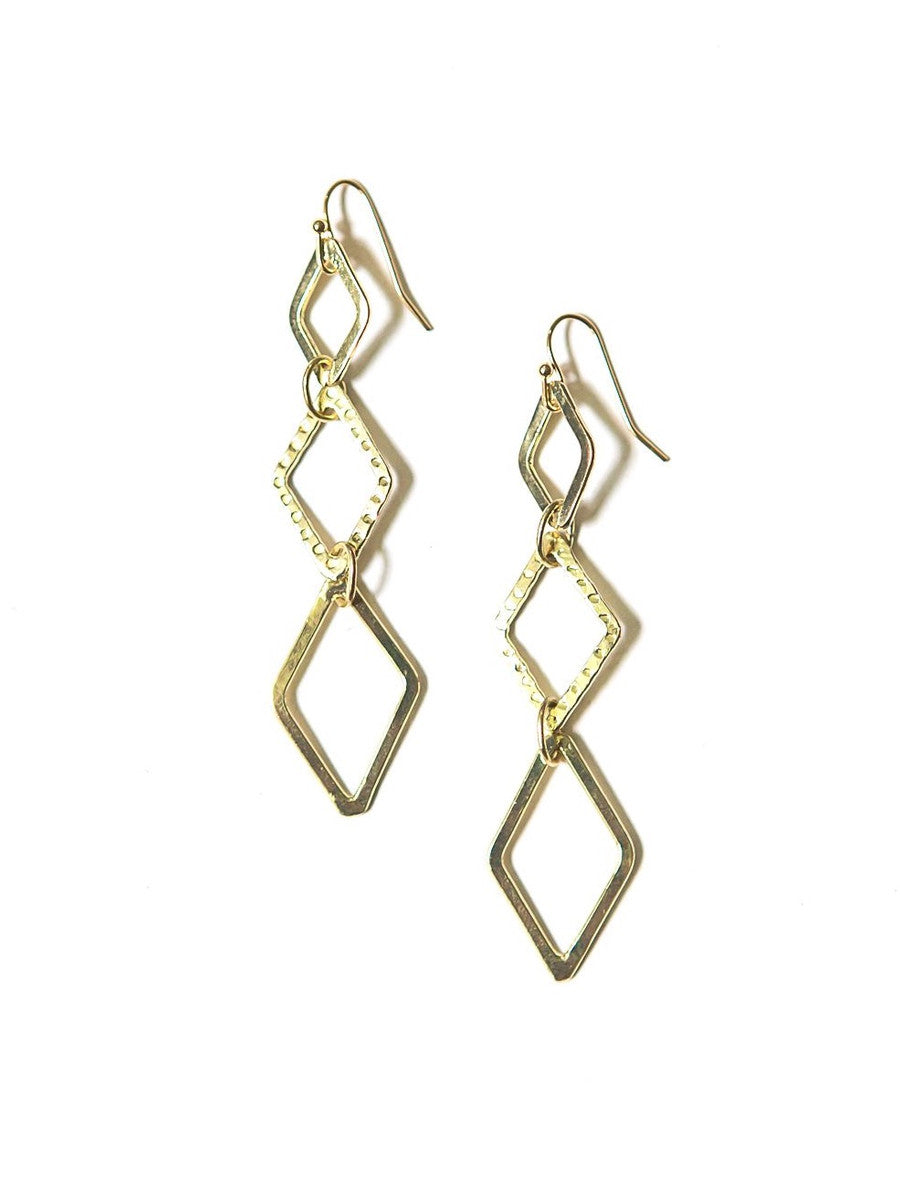triangle stacked earrings brass | Fair Anita