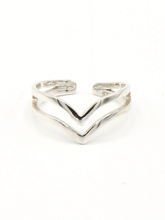 double V ring sterling silver | Fair Anita