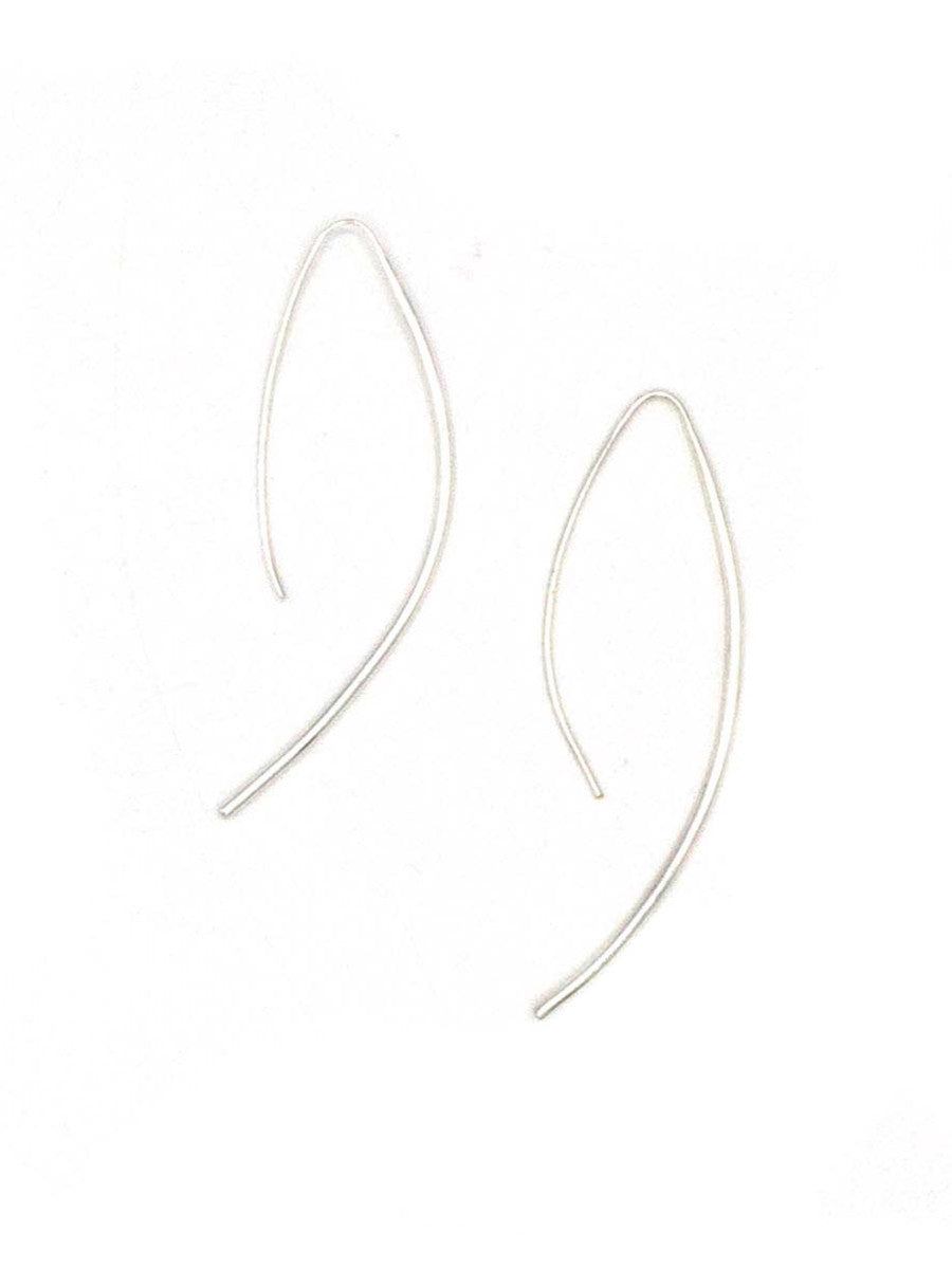 curved stick drop earrings silver_Fair anita