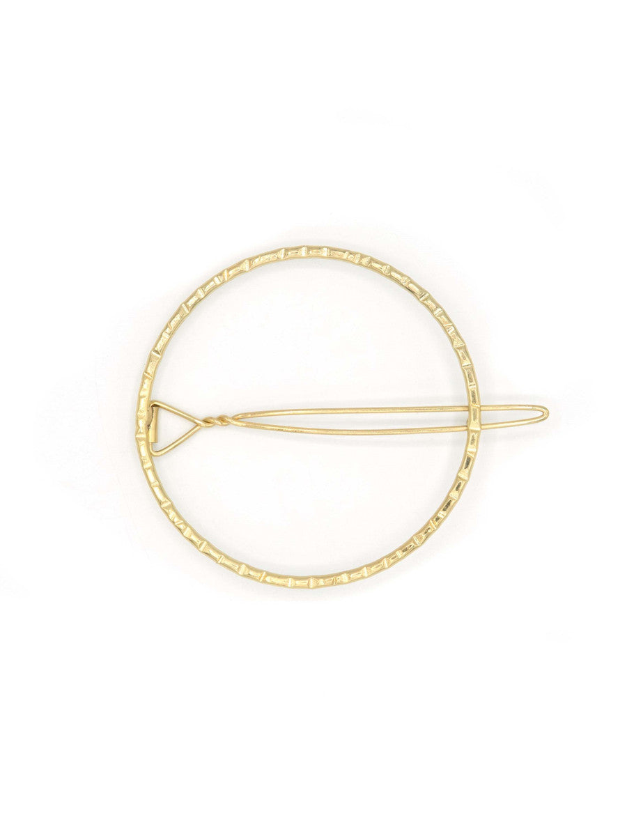 oversized open circle brass barrette | Fair Anita