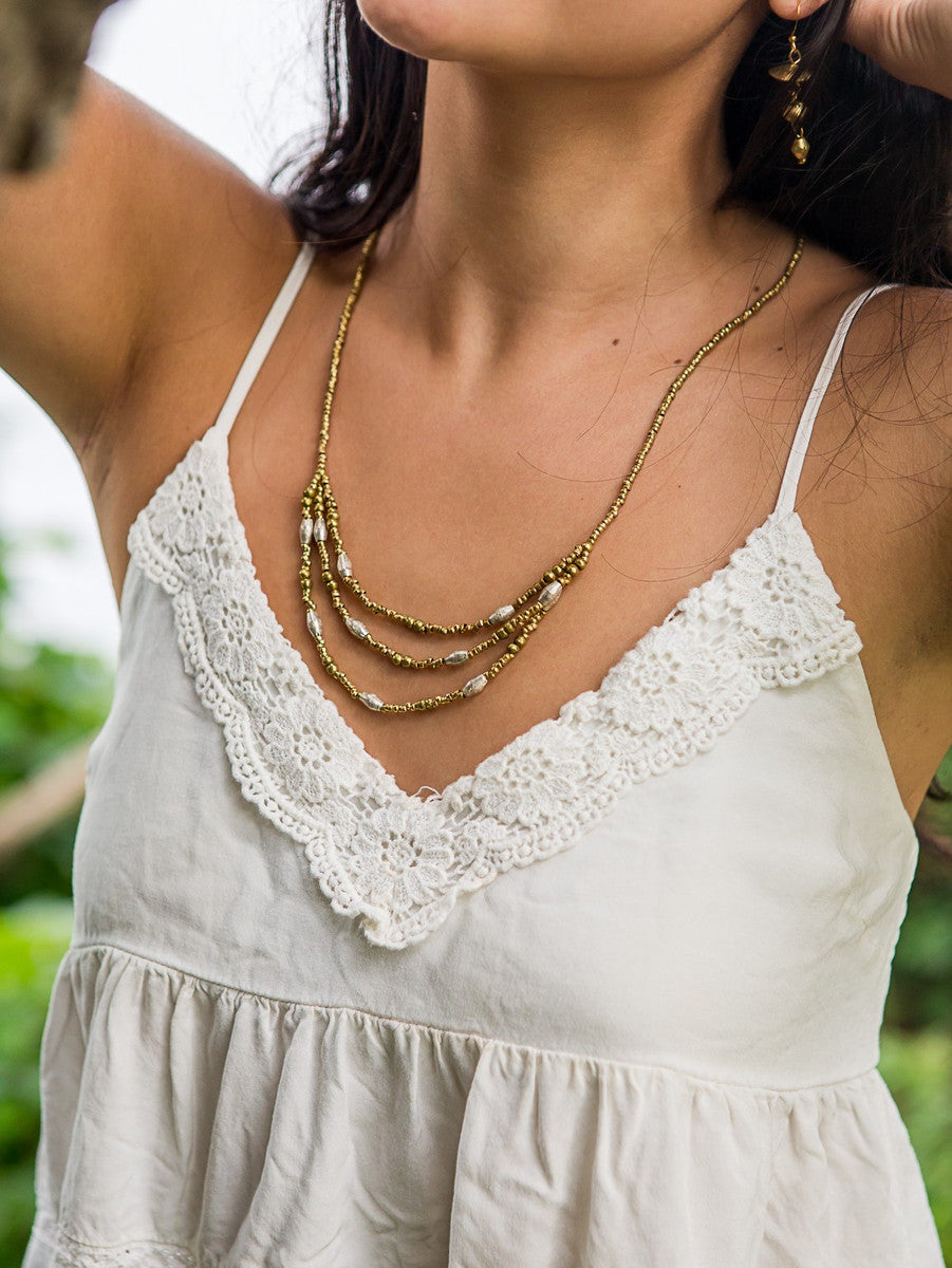 Mixed metal upcycled artillery necklace | Fair Anita