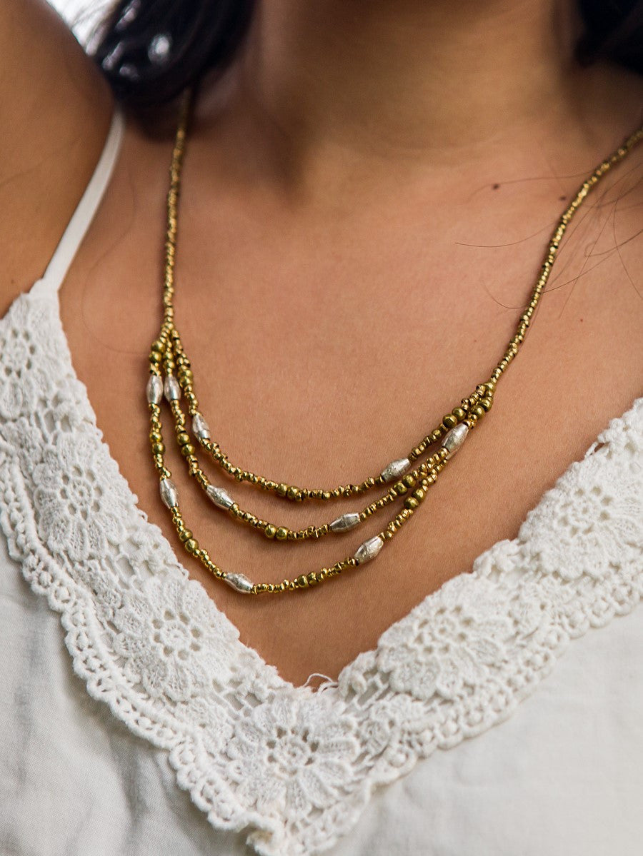 Mixed metal upcycled artillery necklace | Fair Anita
