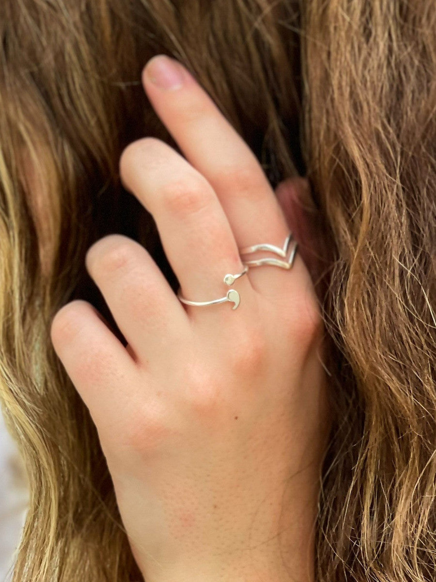 Ethical sterling semi-colon ring | Fair Anita