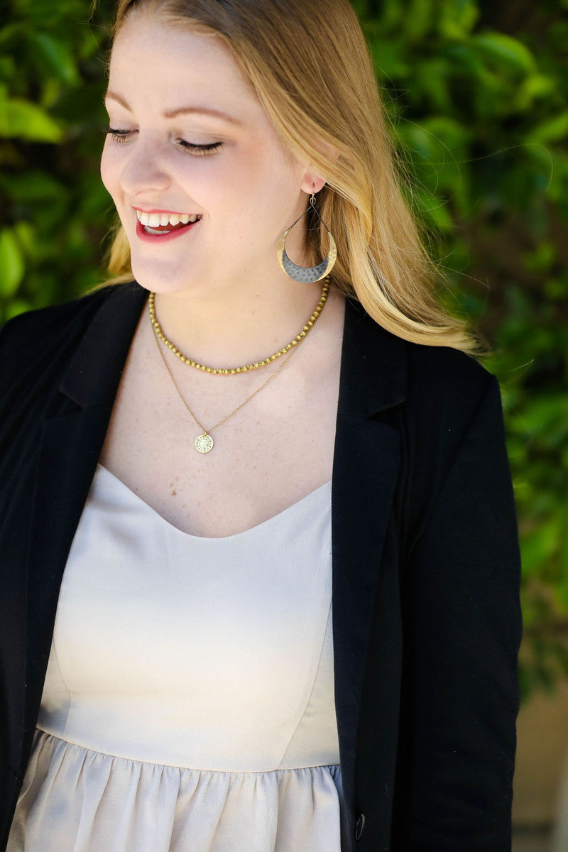 hammered black and brass crescent hoops | Fair Anita