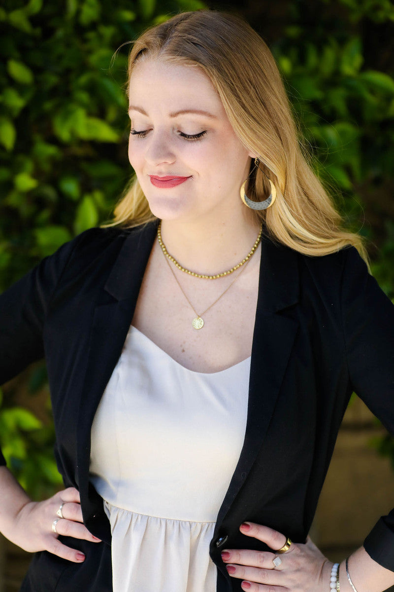 hammered black and brass crescent hoops | Fair Anita