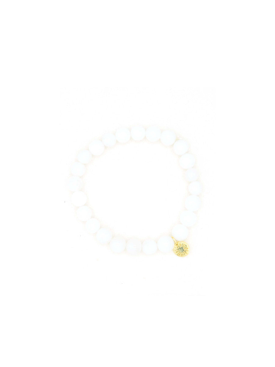 Stone Elastic Bracelet - White Agate