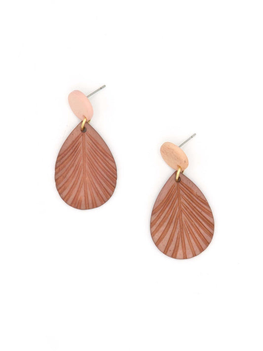 sustainable pink and peach drop earrings_Fair Anita