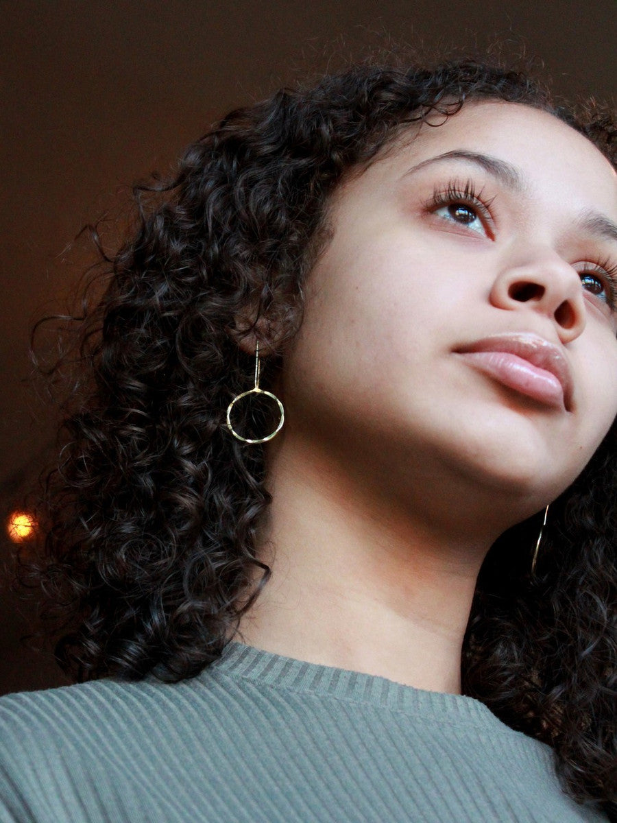 gold circle drop earrings | Fair Anita