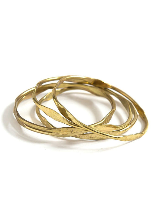 Textured Gold Bangle Set | Fair Anita