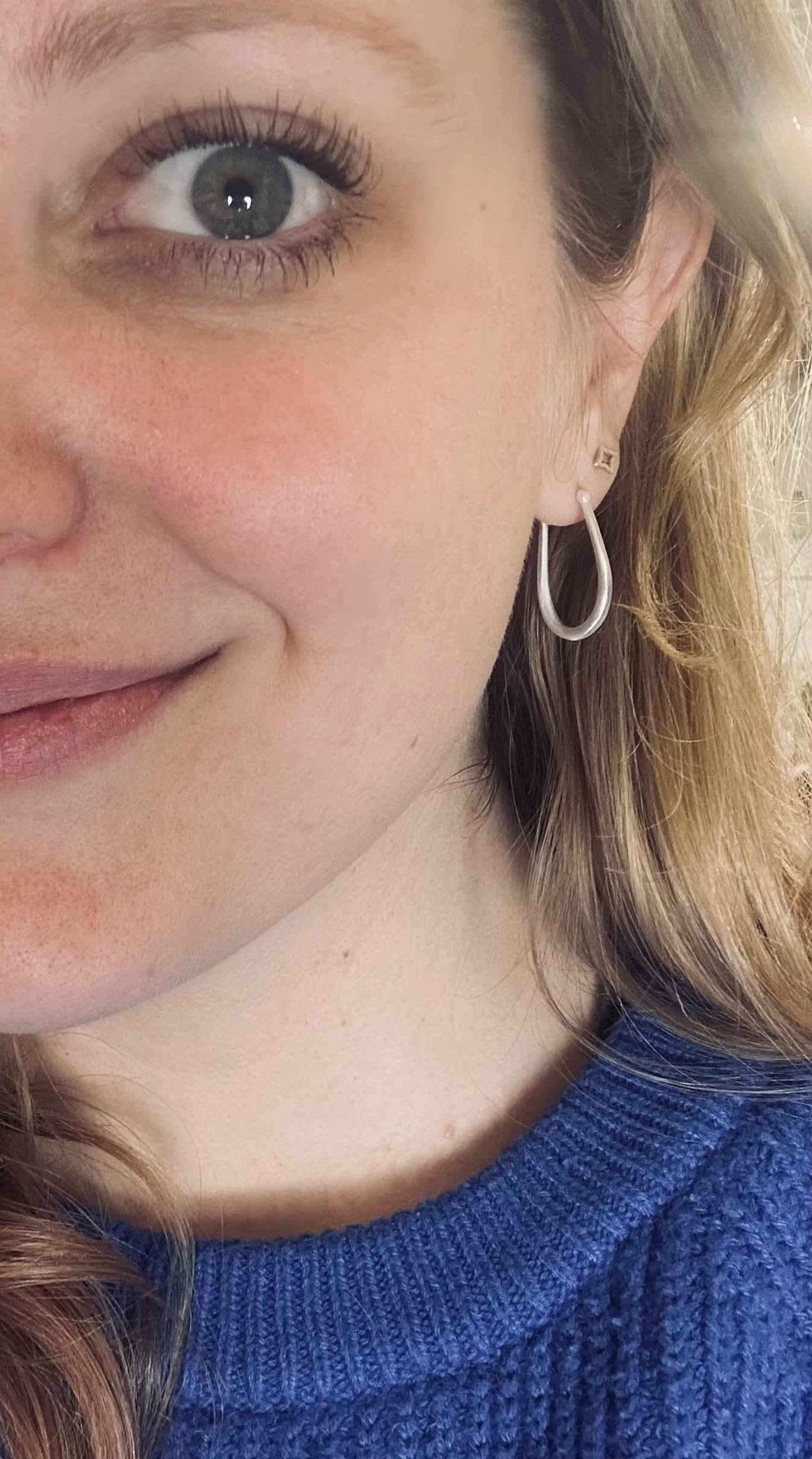 Ellipse Hoop Earrings - Silver