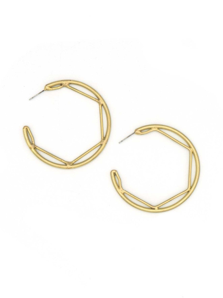affordable + ethical hexagon statement hoops | Fair Anita