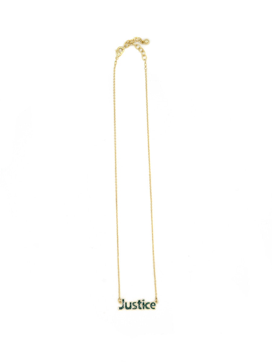 enameled justice word necklace | Fair Anita