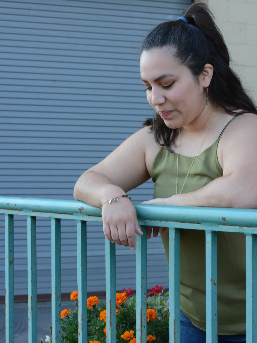 Stone and brass adjustable bracelet | Fair Anita