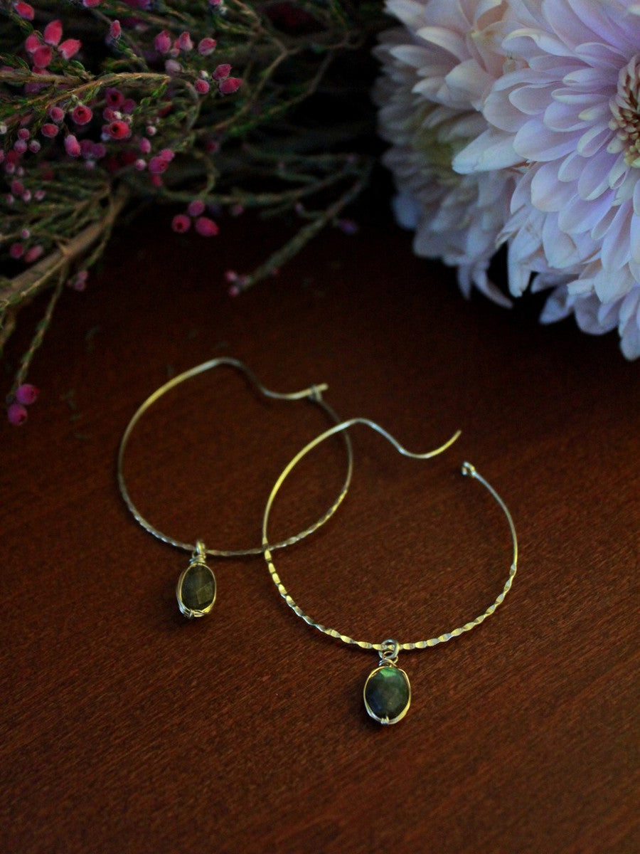 labradorite hoop earrings | Fair Anita