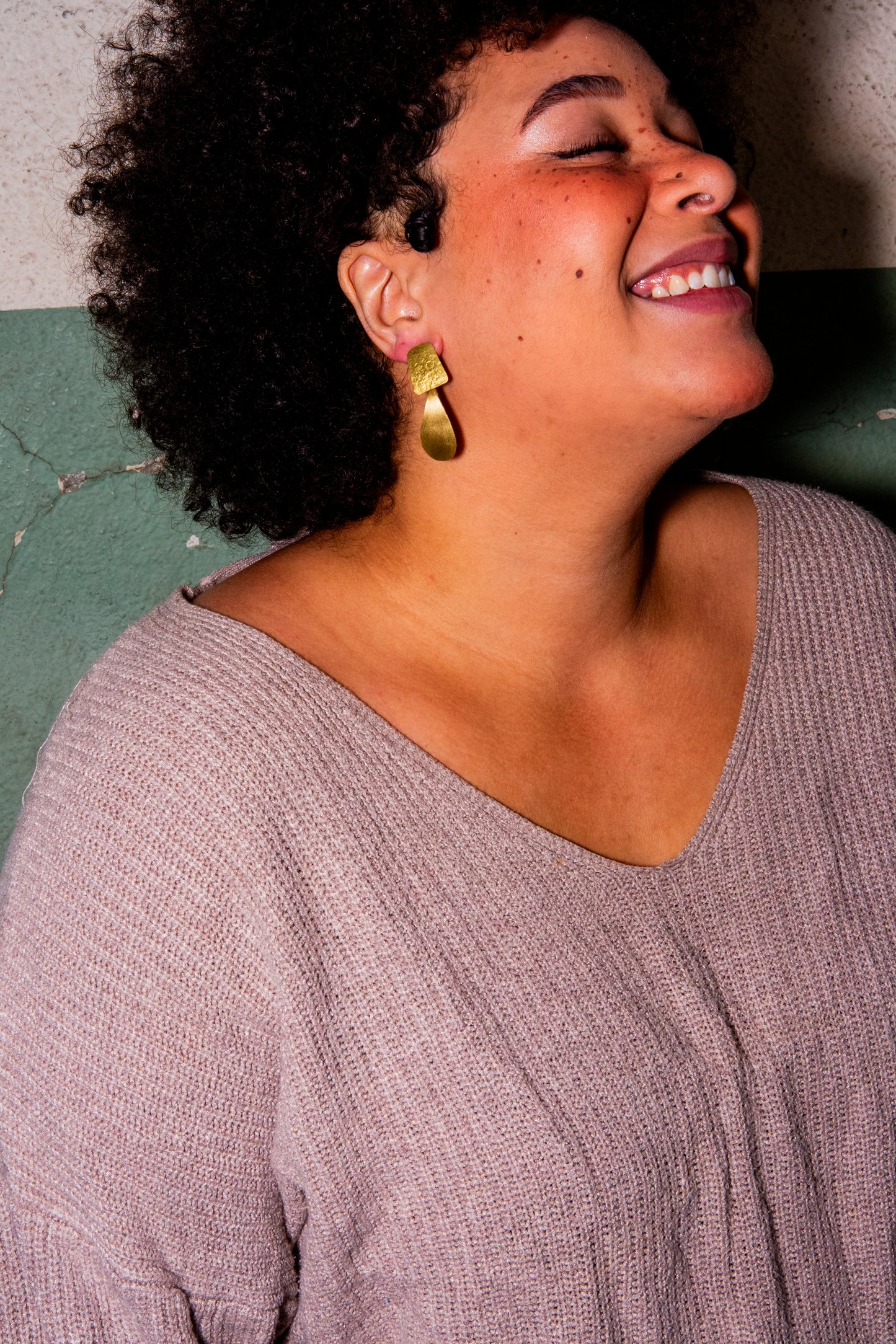 Lamp Stud Brass Earrings