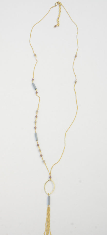 Lavender Loop Tassel Necklace