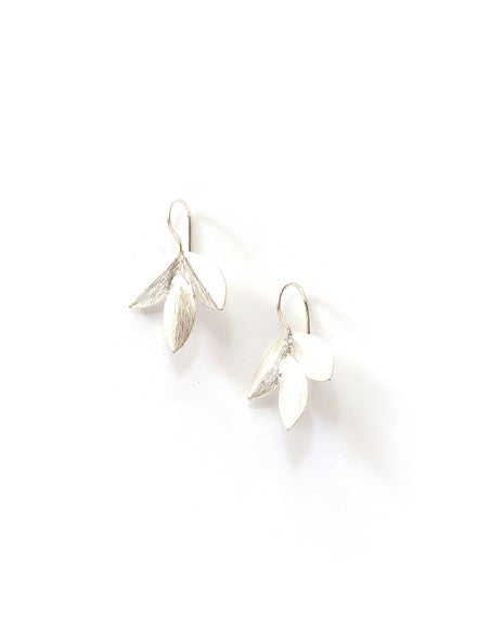 Leaf Cluster Earrings - Silver