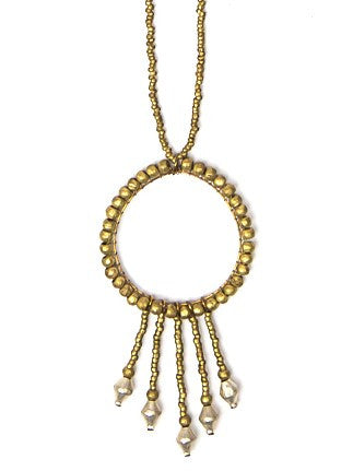 Long recycled bullet casing necklace in brass | Fair Anita